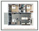 2 Bed + 1 Bath | 975 Sq Ft