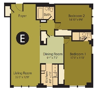 2BR/2BA - Fontainbleau Towers