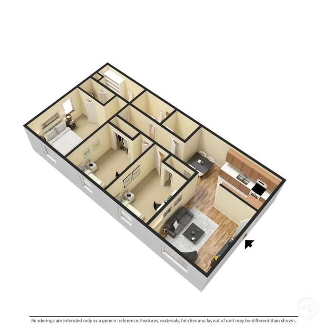 3x2 Floor Plan - Horizon Park Apartments