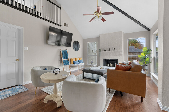 Living room-Dark out blinds not pictured, 65"smart4K TV, curated furnishings and art - 4330 Saint Francis Ave