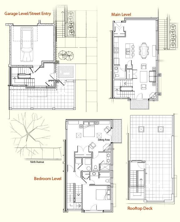 Planos de planta - Washington Street Townhomes