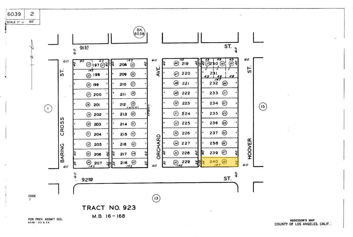 Mapa de la parcela - 701 W 92nd St