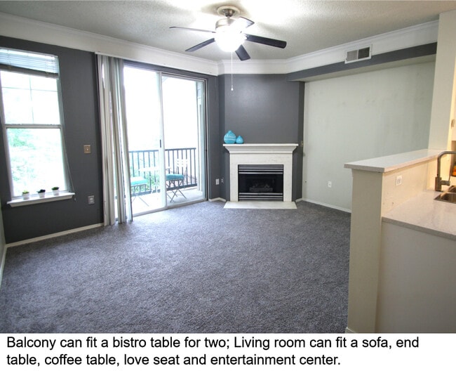 Living room with balcony - 1942 Oxford Ln Townhome