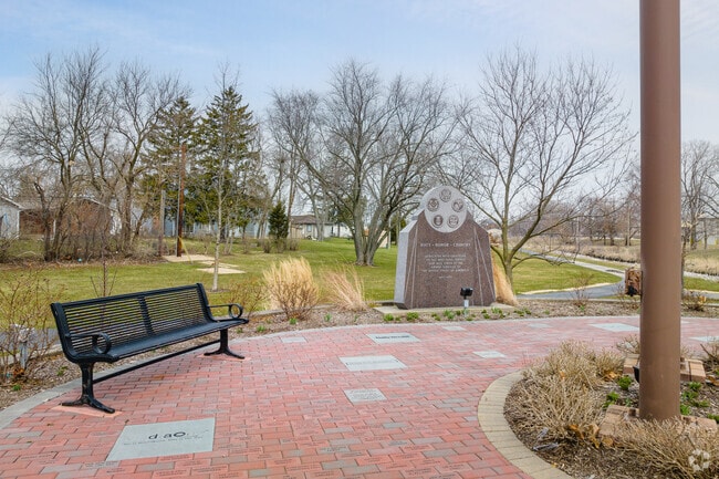 Veteran memorial stone is located near Kimball Hill Park in Arlington Heights.