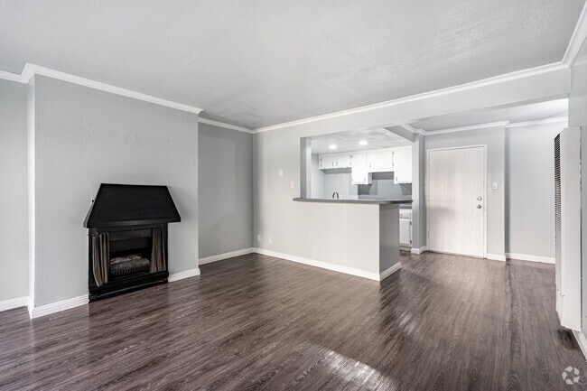 1BR, 1BA - 725SF - LIVING ROOM - The Mediterranean Apartments