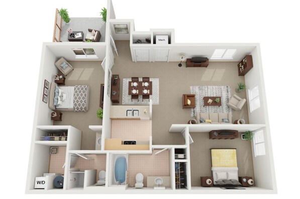 Floor plan of the apartment - 1815 W Shore Dr