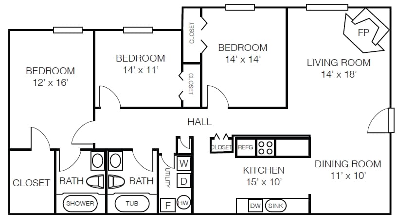 Hunters Manor – 3 Bed 2 Bath - Call for Availability