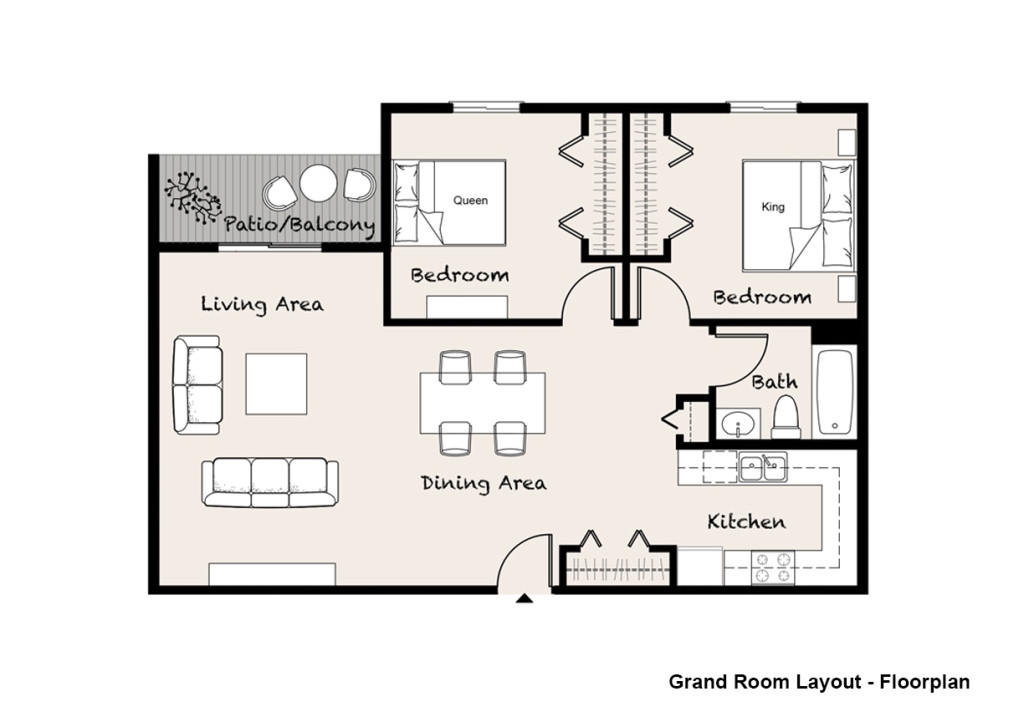 Disposición del Salón Grand - Snowbird's Landing Apartments