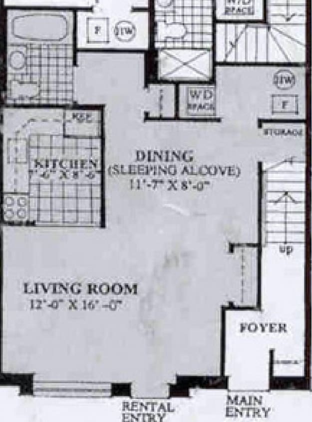 Shade Gray Area is unit 1, approx 650 Square feet - 683 Bergen St
