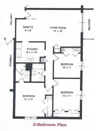 3-Bedroom Plan - Highbranch Apartments