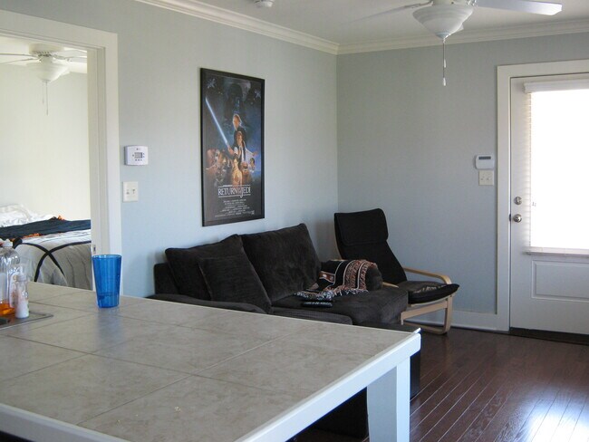 Living room area open to kitchen - 915 Reynolds Ave