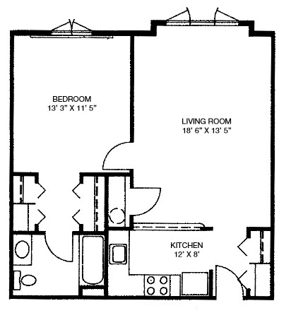 Plano de planta - Locust Village Apartments