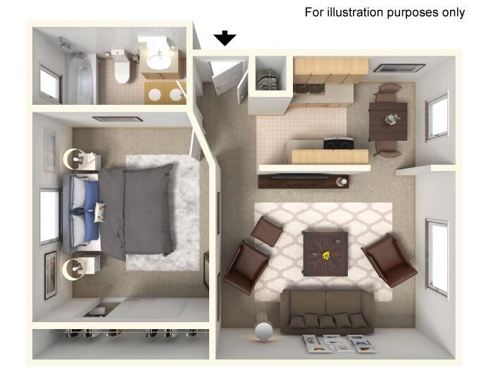 Rossford Hills Apartments – One Bedroom