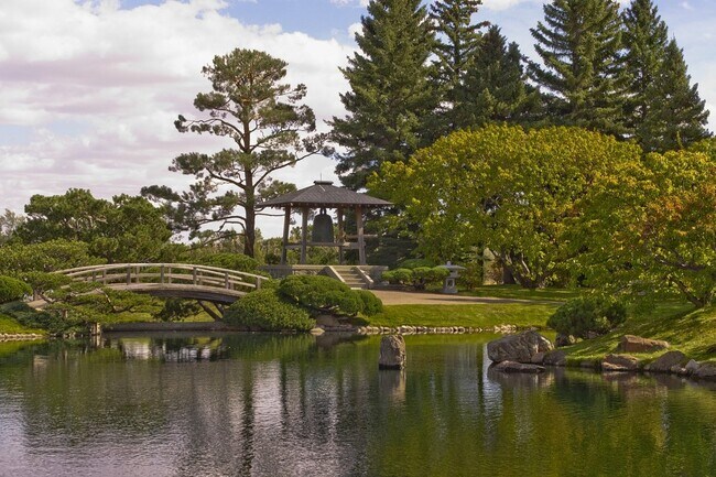 Serene landscape at Nikka Yuko Japanese Garden.