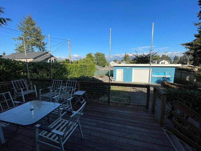 Deck looking at shop - 9214 12th Ave NW