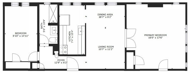 The Lewis – 2 Bedroom, 1 Bath