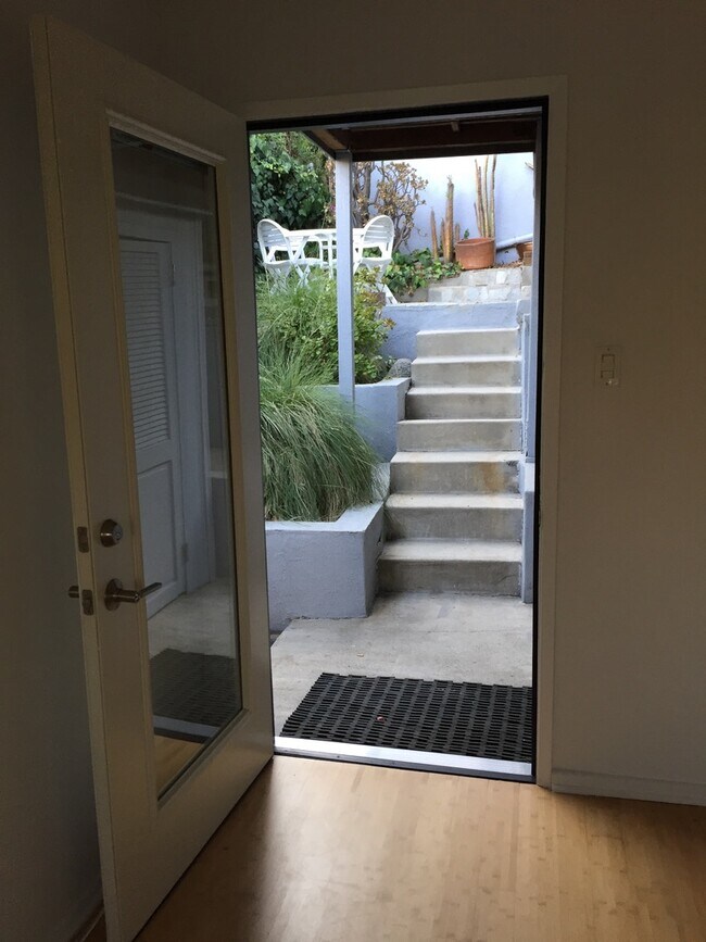 view from apartment to patio - 3852 Clayton Ave