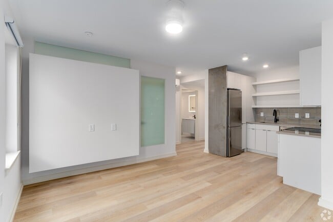 500 SF 1-bed living room - Copper Flats