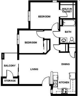 2BR/1BA - Mountain View Apartments