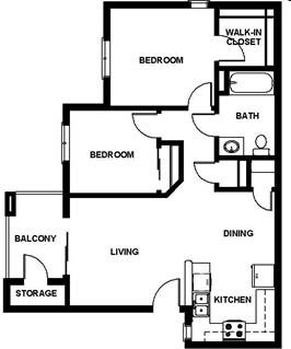 2HAB/1BA - Mountain View Apartments
