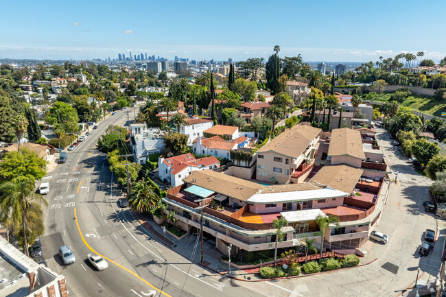 Aerial view - Mikado Apartments, Mid-Century Japanese