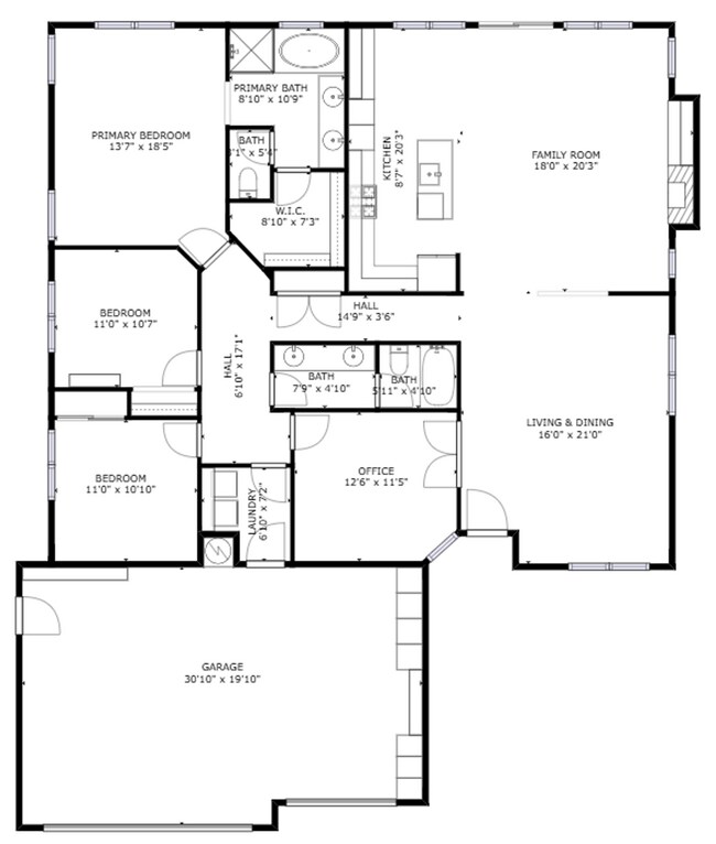 Building Photo - Single Story 4 Bedroom House with 3 Car Ga...