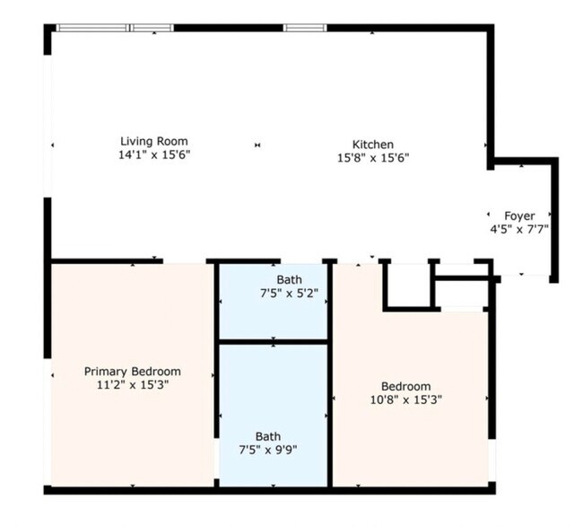 Plano de planta de piso 2B - 101 Grand