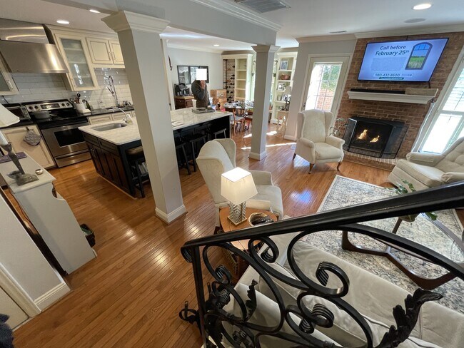 Open Living, Kitchen, Dining with oversized entertainment island - 500 N Poplar St