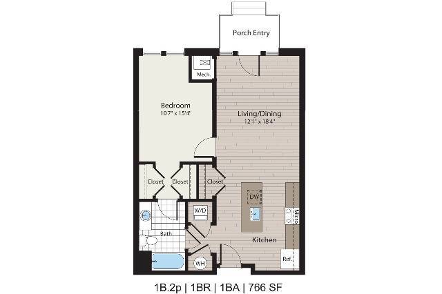 1B.2p 1BD/1BA 766 SF - ICON Residences at The Rotunda