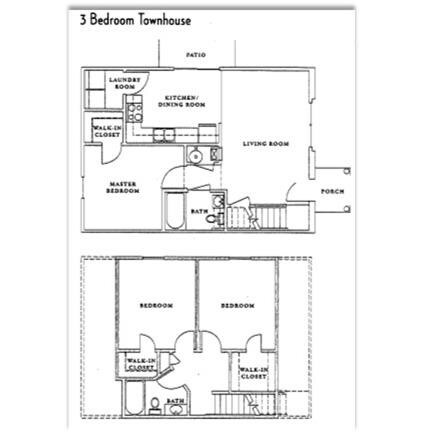Chelsea Village Apartments – 3 Bedroom Townhouse- 2 Full Bath -