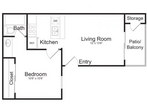 1Bedroom,1Bathroom (Renovated)