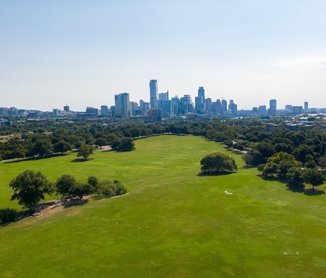 Zilker Park provides amazing downtown views from several locations