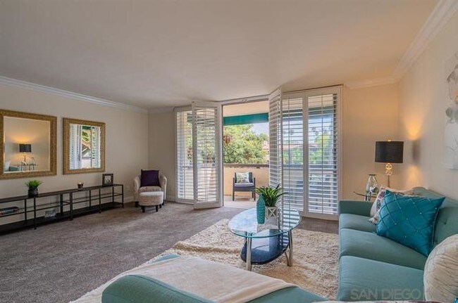 Professionally staged - LR and Balcony - 6333 La Jolla Blvd