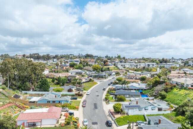 A view from above Linda Vista shows a quiet neighborhood.