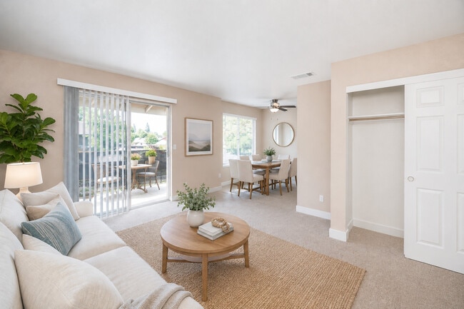 Living room and dining area - Meritage Apartments