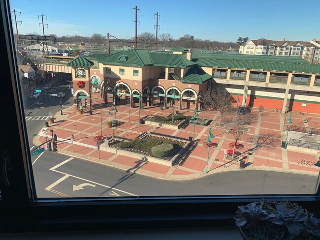 Steps from NJ transit - view from living room - 80 E Milton Ave