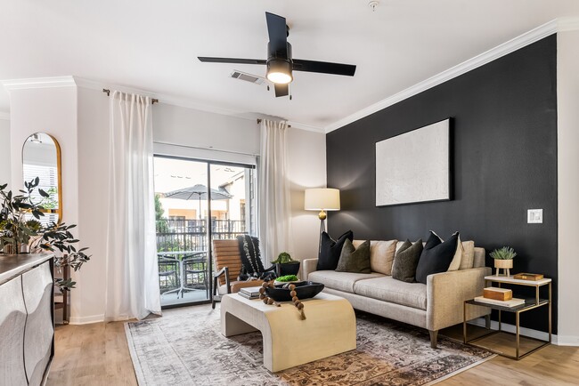 Spacious Living Room w/ Ceiling Fan - Evergreen at Sterling Ridge