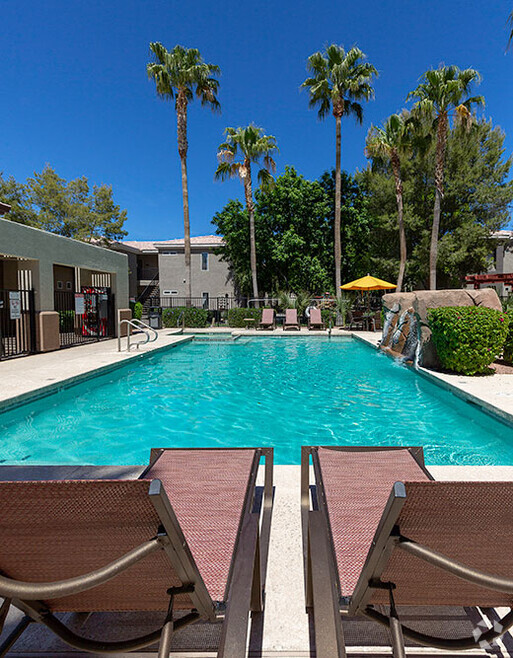 Poolside Relaxing Area at Canyon Ridge - Canyon Ridge Apartments