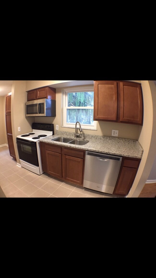 Fully updated kitchen with new cabinets, file floor, granite counter, and new (2016) windows. - 329 Telford Avenue