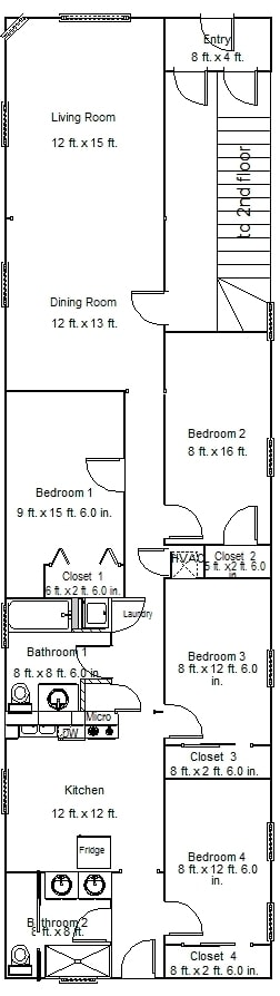 Photo - HUGE Condo Quality 4bed/2bath in Hot Wicker Park! Central Air! In-Unit Laundry! Deck! FREE Internet!