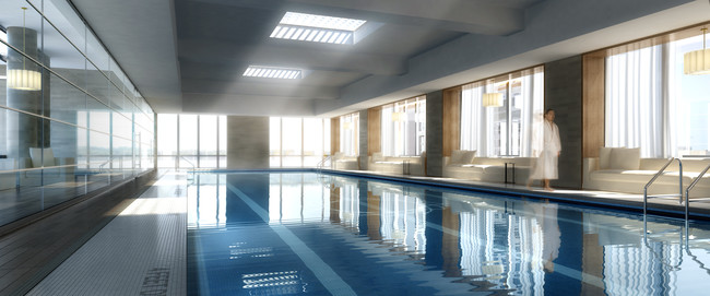 Piscina de 75 ft con sauna y salas de vapor. - Silver Towers