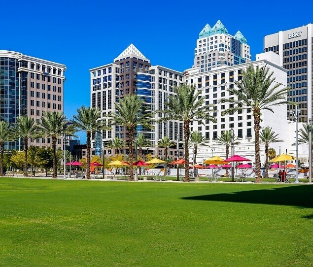 The Downtown Orlando skyline