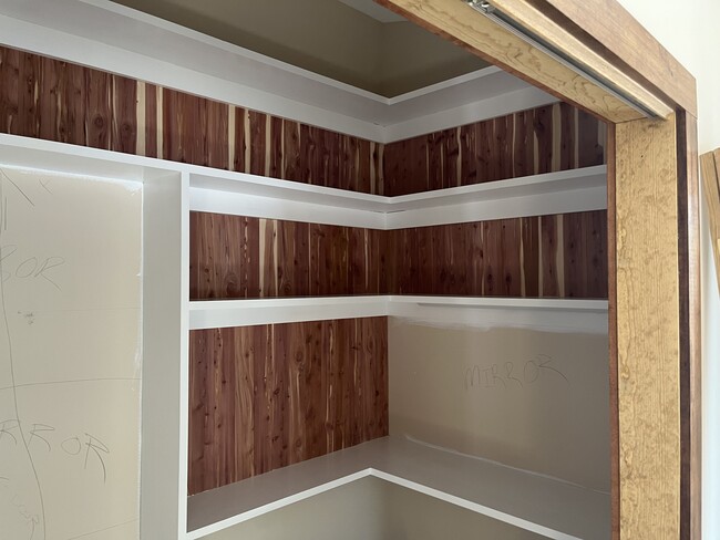 Cedar closet with built-in vanity - 301 Fairview Ave