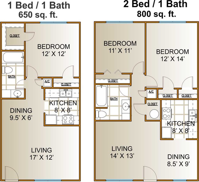 1 Bedroom & 2 Bedroom Apartments - Camelot Apartments