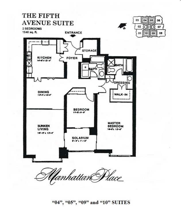 2 chambres/2 salles de bain - Manhattan Place