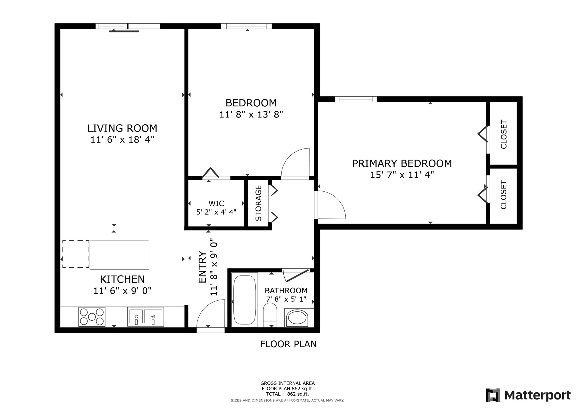 Acres Crossing Apartments – 2 BEDROOM 1 BATH 875 SQFT FLAT