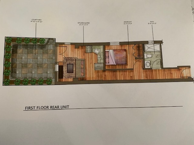 Apartment & Patio Layout - 747 S 17th St