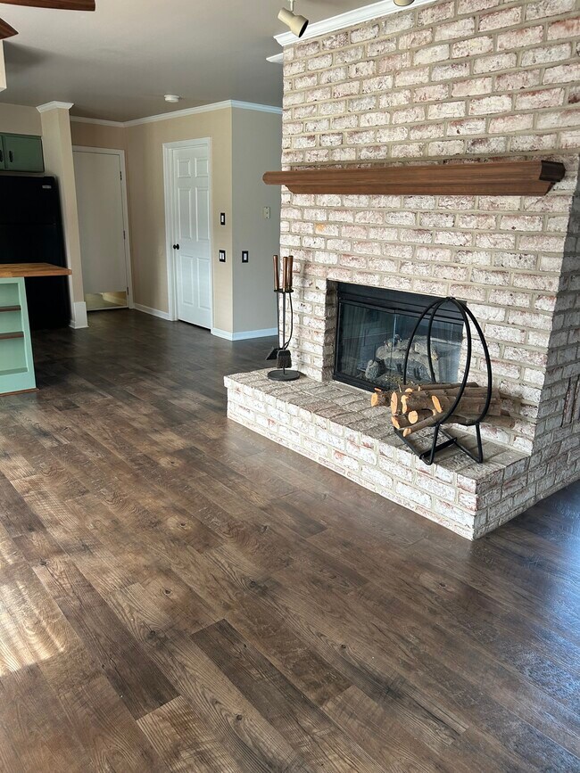 Freestanding gas fireplace - 303 Seminole Ct