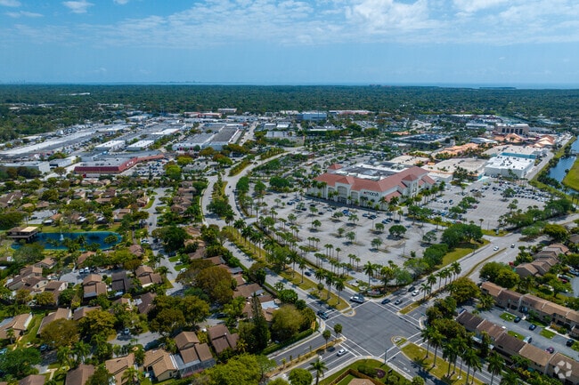 Aerial overview of homes near The Falls mall off US1.