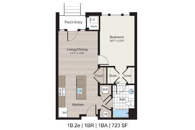 1B.2e 1BD/1BA 723 SF - ICON Residences at The Rotunda